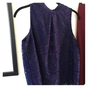 Lace halter blouse Navy blue Small